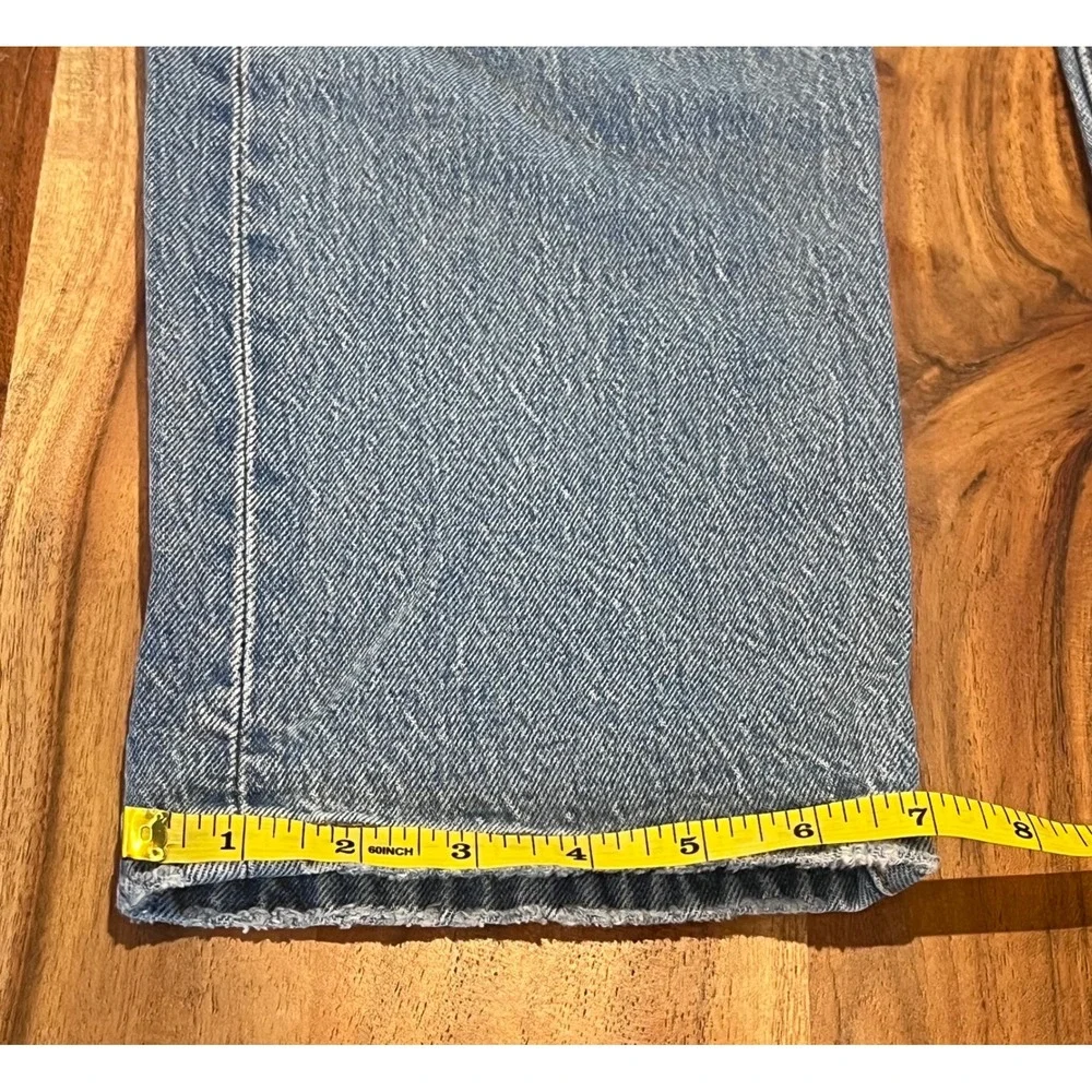 Levis 501 Original Fit Light Wash Straight Leg Button Fly Jeans Mens 32x28